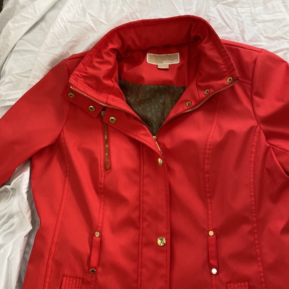 NEW Michael Kors Orange Poppy Trench Coat Size M - Picture 9 of 10